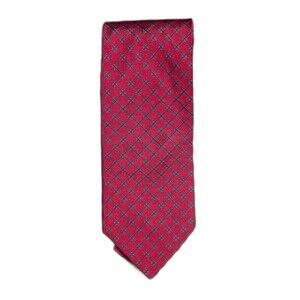 Brooks Brothers 346 Mens Silk Tie Maroon Red Blue Diamond Geometric Necktie
